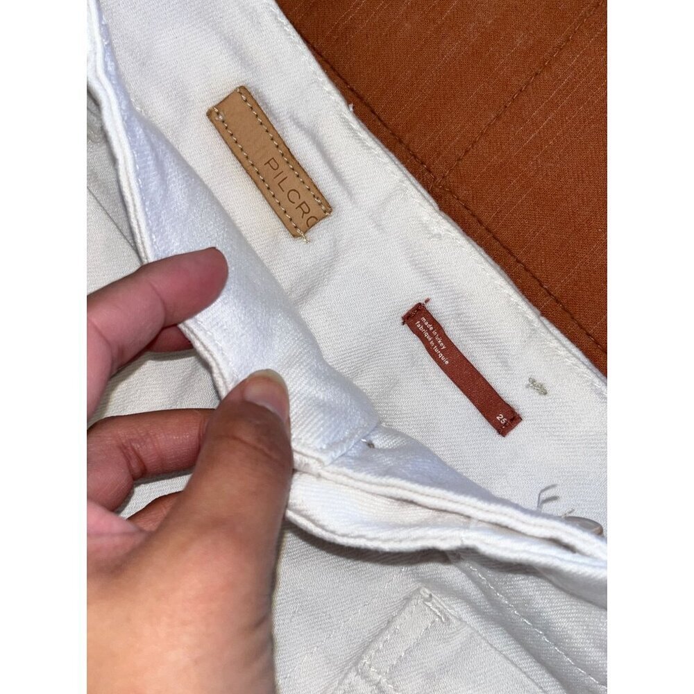 Pilcro Anthropologie The Jenna Wide-Leg Relaxed  White Jeans Size 25 Womens - Picture 6 of 11